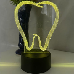 Luminária LED Em Acrílico Personalizada - Dente Odontologia
