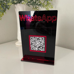 Placa Display MINI QR CODE Whatsapp em Acrílico 