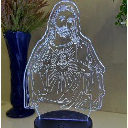Luminária LED Em Acrílico Personalizada - Jesus Cristo